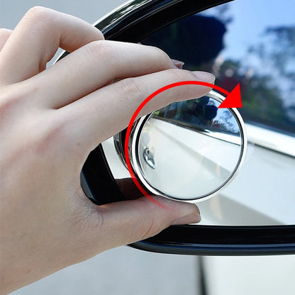 2PCS Car Blind Spot Rear View Mirror Round Frame Wide Angle Mirrors 360° Rotation Reverse Auxiliary Rearview Convex Mirror