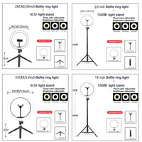 26 33CM Video Lights Dimmable Light Selfie LED Ring Light USB Ring Lighting Lamp With Tripod Stand To Make Youtube Ringlight