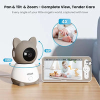 ieGeek Baby Monitor with 2K Camera and Audio - Video Monitor with 5" Screen - Night Vision, Two-Way Talk, Cry & Motion Detection