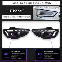 Car Headlights For Audi A3 Headlight 2013-2016 LED Headlight Projector Lens DRL Sequential Turn Signal