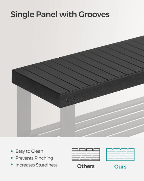 SONGMICS Shoe Rack Bench, 3-Tier Bamboo Shoe Storage Organizer, Entryway Bench, Holds Up to 286 lb, 11.3 x 35.4 x 17.8 Inches