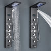 LED Shower Panel Tower System Rain Waterfall Shower Column Hydroelectricity LCD Display With Massage Body Spa Bath Shower Faucet