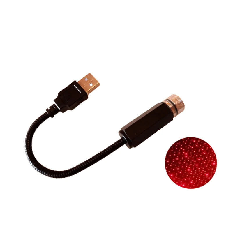 Car Romantic LED Starry Sky Night Light - USB Powered Galaxy Star Projector