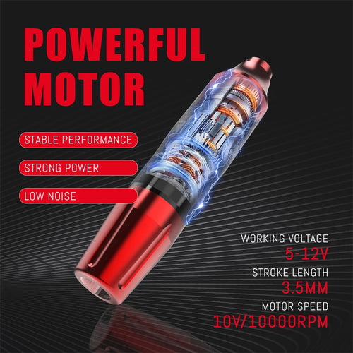 New Wireless Tattoo Pen Machine Kits Rotary Tattoo Gun 1500mAh Battery Power Supply LED Digital Display with Mix Tattoo Needles