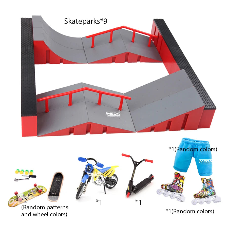 Finger Skateboard Big Scene DIY Mini Park Finger Skatepark Ramp Track Stairs Venue Combination Indoor Home Toys