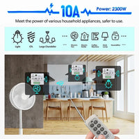 Mini Wireless Smart Light Switch with Remote Control 1000M Distance 433 Mhz RF Relay Receiver 220V Switch for Home Led Lamp Fan