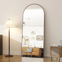76"x34" Arched Full Length Mirror Free Standing Leaning Mirror Hanging Mounted Mirror Aluminum Frame Modern Simple Home Decor fo