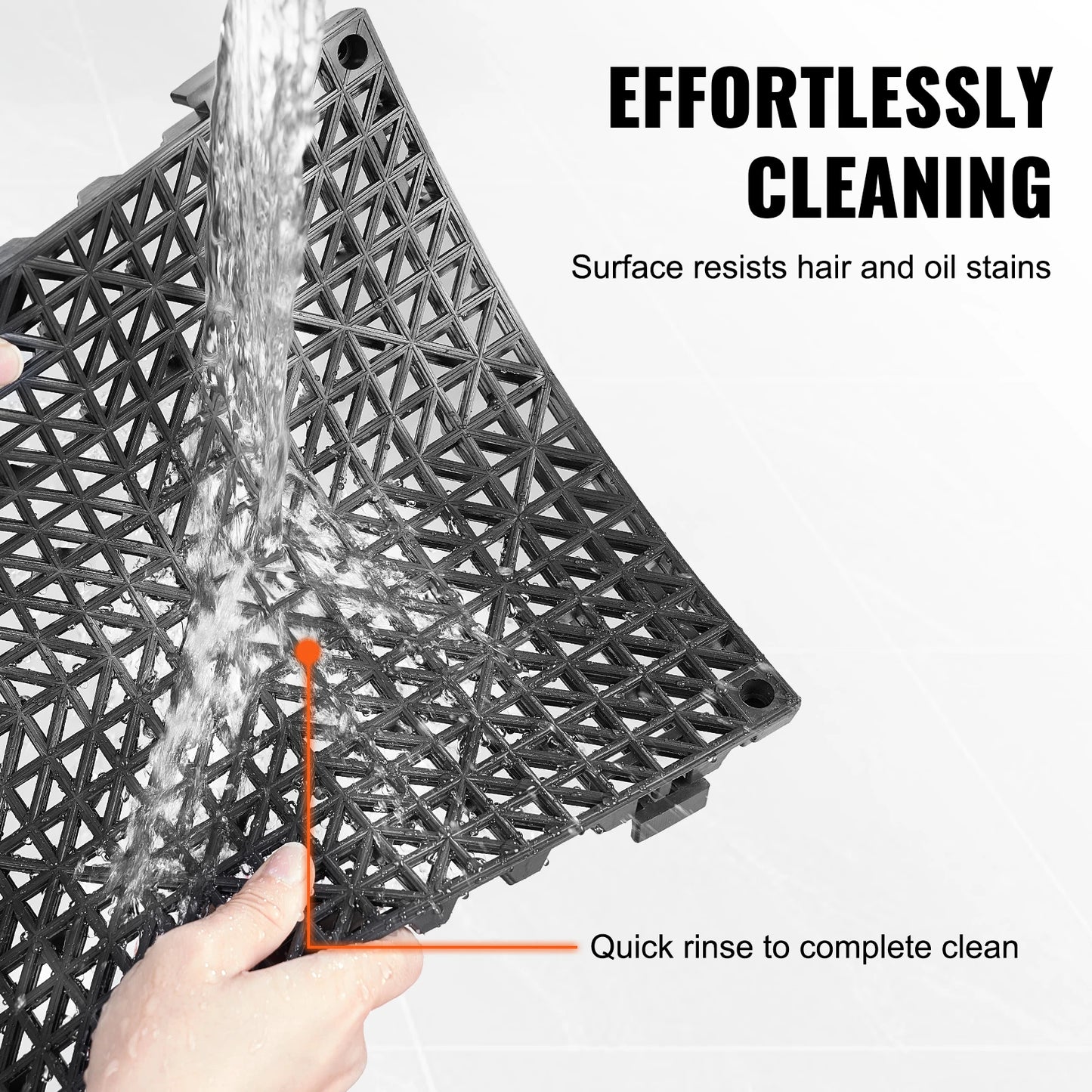 VEVOR Interlocking Floor Tiles - 12x12 Inch PVC Drainage Tiles, 55-Piece Set