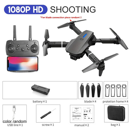2024 E88Pro RC Drone 4K Professinal With 1080P Wide Angle HD Camera Foldable Helicopter WIFI FPV Height Hold Gift Toy
