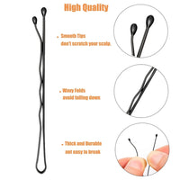 100 Pieces Hair Clip Black Hair Pin Set for Women Girls Kids Premium Wave Black Hair Pin with Storage Box