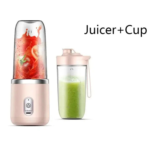 Portable Juicer Cup 6 Blade Blender Bottle  Household Fruit Juicer Cup Smoothie Blender USB Rechargeable Juicer Kitchen Tool