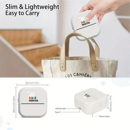 Portable Mini Wireless Printer - Compact Label, Error Correction, And Photo Printer,Thermal Printing Technology