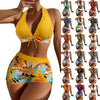 Shorts Bikinis Set  High Waist Swimsuit Women Swimwear 2 Pieces Plant Print Bathers Bathing Swim Suit Beachwear