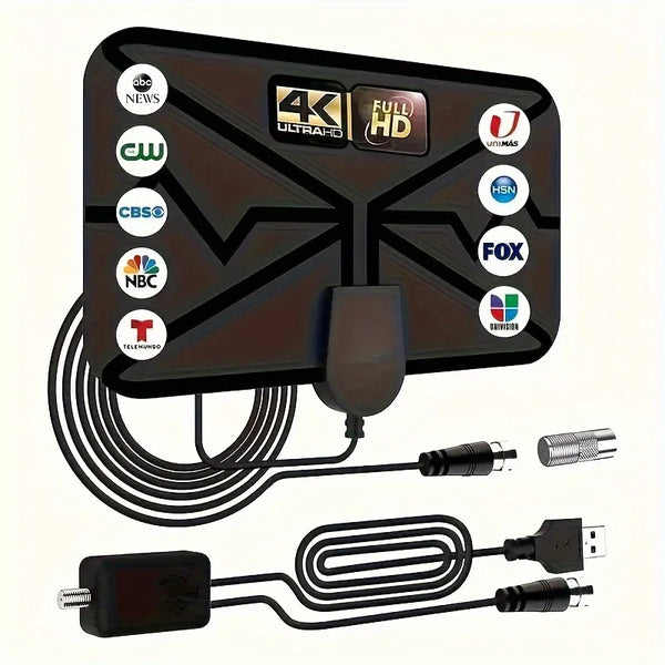 1pc TV antenna, portable HD antenna, digital antenna, indoor antenna, support 4K, 1080P for all smart TVS, smart 360° signal rec