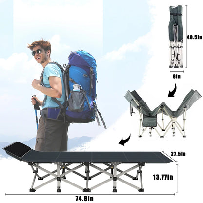 Niceway Camping Cot Foldable Bed with Mattress Portable Outdoor Daybed Office Nap Beach Camp Hiking