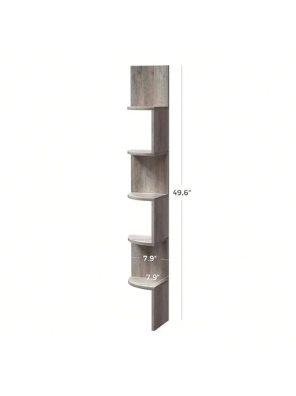 VASAGLE Corner Shelf Wall Mount, 5-Tier Floating Corner Bookshelf, Plant Shelf for Bedroom, Living Room, Bathroom, Home Office
