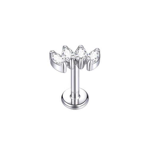 1Pc G23 Titanium Ear Tragus Cartilage Helix Daith Piercing Stud Earrings for Women Internal Thread Labret Piercing Lip Ring 16G