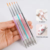 5PCS Stripe Liner Brush Set Nail Painting Pen Dotting Tool Rhinestone Picker Nail Art Accessories for Beauty Health