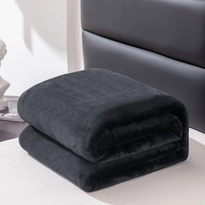 Flannel Nap Blankets Soft Plaid for Home Sofa 200x230 Plush Bedsheet Solid Color Summer Blanket Single Size