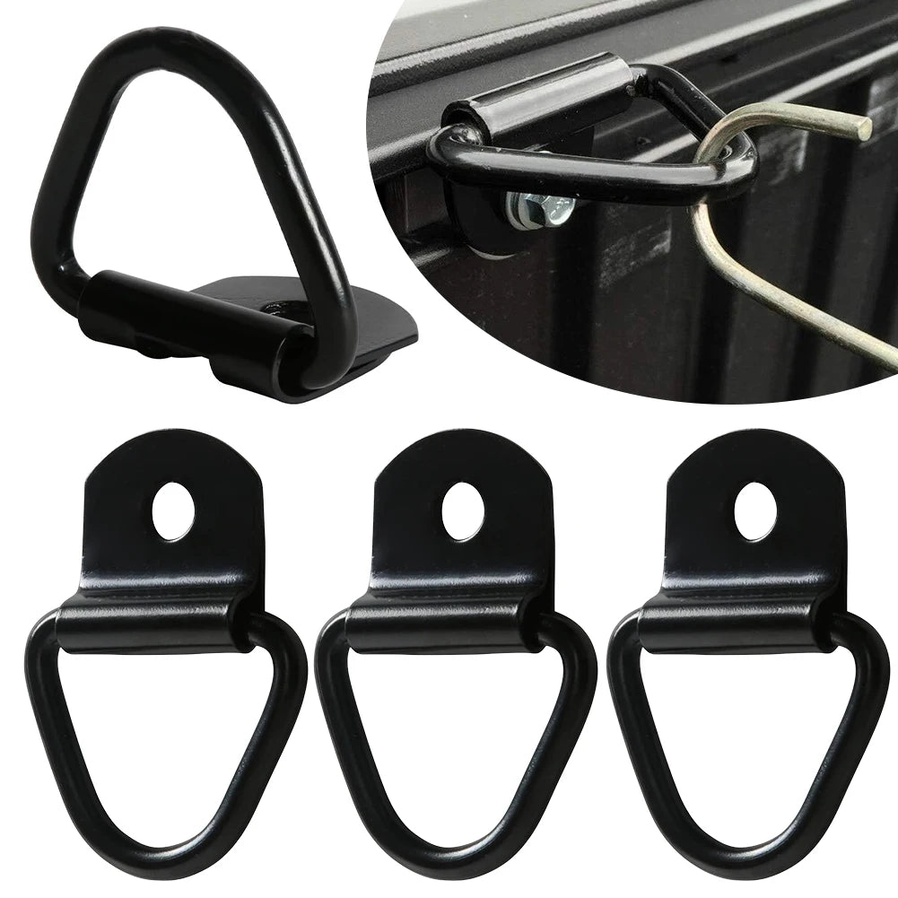 4Pcs Heavy Duty Truck Bed Tie Down Anchors Rings Trailers Hook Cargo Bolt on V Ring Tie Down Anchors Pickups Rail Accessories