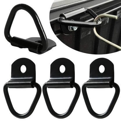 4Pcs Heavy Duty Truck Bed Tie Down Anchors Rings Trailers Hook Cargo Bolt on V Ring Tie Down Anchors Pickups Rail Accessories