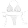 Sexy Women Bikini Lingerie Set Side Tie Swimsuit T--back Low Rise Thong Bandage Style Brazilian Swimwear Soft Solid Underwear