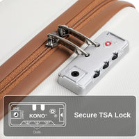 Kono 6-Piece Luggage Set, Lightweight ABS Hard Shell with TSA Lock, 20" 24" 28" Suitcases, Beauty Case, Duffel & Toiletry