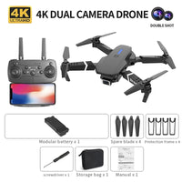 Professional Drone E88 Pro 4K Wide-Angle HD 1080P Camera WiFi Height Hold Foldable RC Drone Quadrotor Helicopter Children's Toys