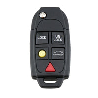 5 Buttons Flip Remote Key Case FOB Replacement Fit for VOLVO S60 2000-2009 / S80 1999-2006 /V70 2000-2007 XC90 2002-2013 Car Key