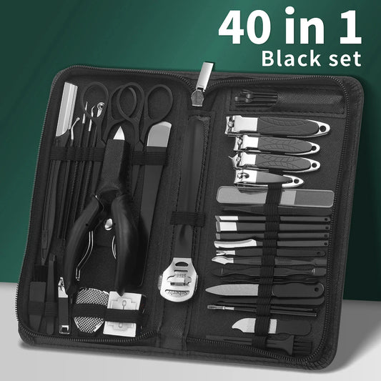 40Piece in 1 Manicure Set Pedicure Tools Set Nail Grooming Kit for Women Mens, Nail Manicure Kit Foot Hand Care Kit Nai