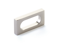 Brushed Nickel "Loop" Square Drawer Pulls and Cabinet Knobs Euro • Knobs