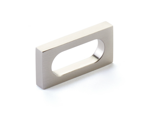 Brushed Nickel "Loop" Square Drawer Pulls and Cabinet Knobs Euro • Knobs