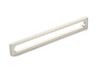 Brushed Nickel "Loop" Square Drawer Pulls and Cabinet Knobs Euro • Knobs