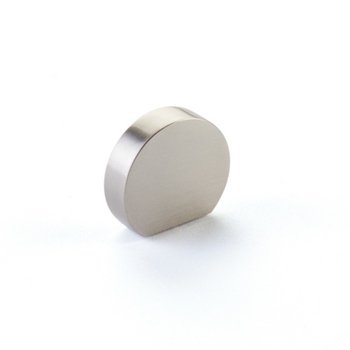 Brushed Nickel "Bit" Rounded Drawer Pulls and Cabinet Knobs Euro • Knobs