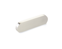 Brushed Nickel "Bit" Rounded Drawer Pulls and Cabinet Knobs Euro • Knobs