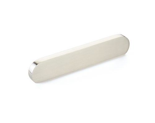 Brushed Nickel "Bit" Rounded Drawer Pulls and Cabinet Knobs Euro • Knobs