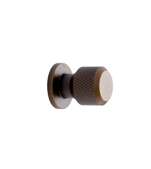 Knurled Backplate Antique Bronze "Manor" Knobs and Drawer Pulls Euro • Knobs