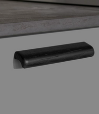 Black Stained Oak "Glove" Wood Drawer Handles Euro • Knobs