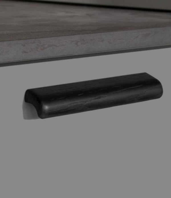 Black Stained Oak "Glove" Wood Drawer Handles Euro • Knobs