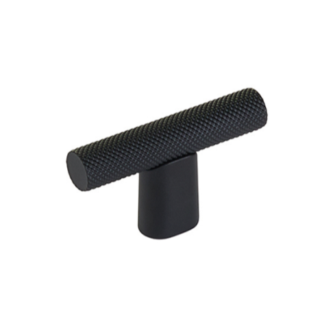 Knurled "Karl" Matte Black Cabinet Knobs and Drawer Pulls Euro • Knobs