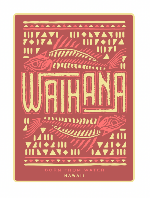 Waihana Fishbone Sticker WAIHANA