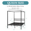 HOOMIC Canopy Bed Frame, Enhanced 4-Poster, 3-Metal Crossbar, No Box Spring Needed, Easy Assembly Allewie