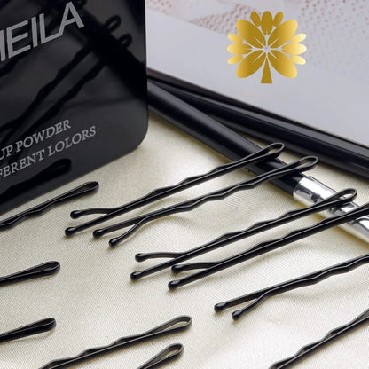 100PCS 2Inches Hair Pins Kit Secure Hold Bobby Pins Clips for Women Girls and Hairdressing Salon With Clear Storage Box(Black)