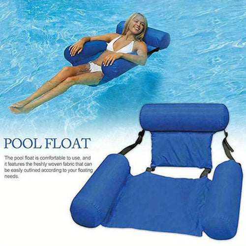 Inflatable Foldable Floating Bed Float Chair Beach Swimming Pool Raft Toy Cool Blue