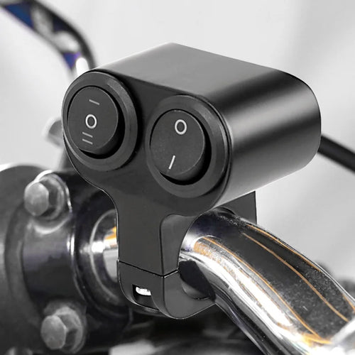 12V 10A 22mm 7/8" Motorcycle Handlebar Light Switch ON/OFF Button ON/OFF/ON Waterproof 3 Wires Motorbike Spotlight Retro Switch