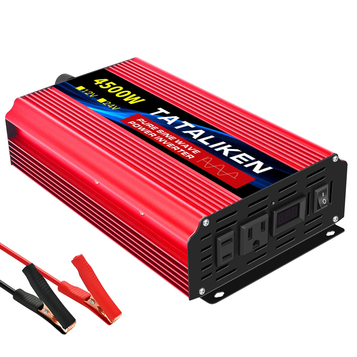 US Socket 12V To AC 110V 60HZ Pure Sine Wave Inverter Car Power 1600W/2200W/3000W Voltage Portable Converter with LED EzBuyCo