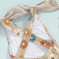 2024-01-17 Lioraitiin Toddler Baby Girl  Swimsuit Floral Romper Baby Beach Swimwear Swimming Ruffle Summer Bathing Suit Sunset