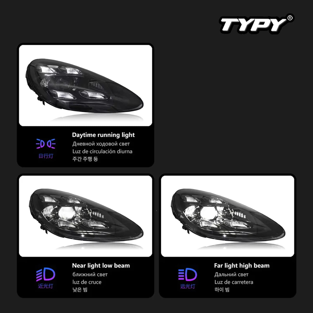 Car Lights For Porsche Cayenne 958 Headlight 958.1 LED Matrix Head Lamps Upgrade 2023 Style Plug Play