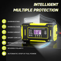 6A 12V Repair LCD Display Intelligent Car Battery Charger Car and Motorcycle Battery Charging Unit Lead-Acid Battery