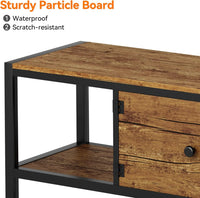 TV Stand for TV up to 75 Inches, Large TV Console Table with 2 Closed Storage Spaces and Open Compartments Entertainment Center